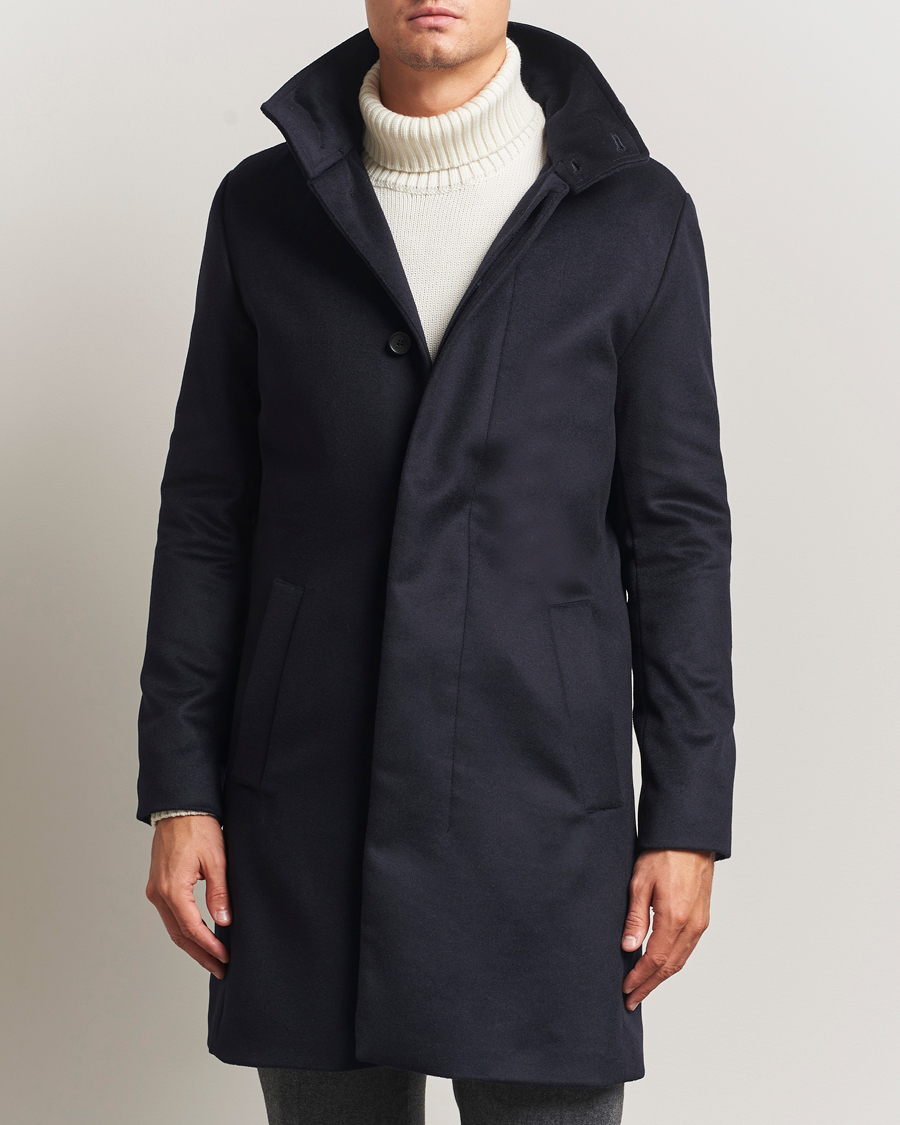Herren | Jacken | Tiger of Sweden | Aleric Wool/Cashmere Hooded Coat Light Ink