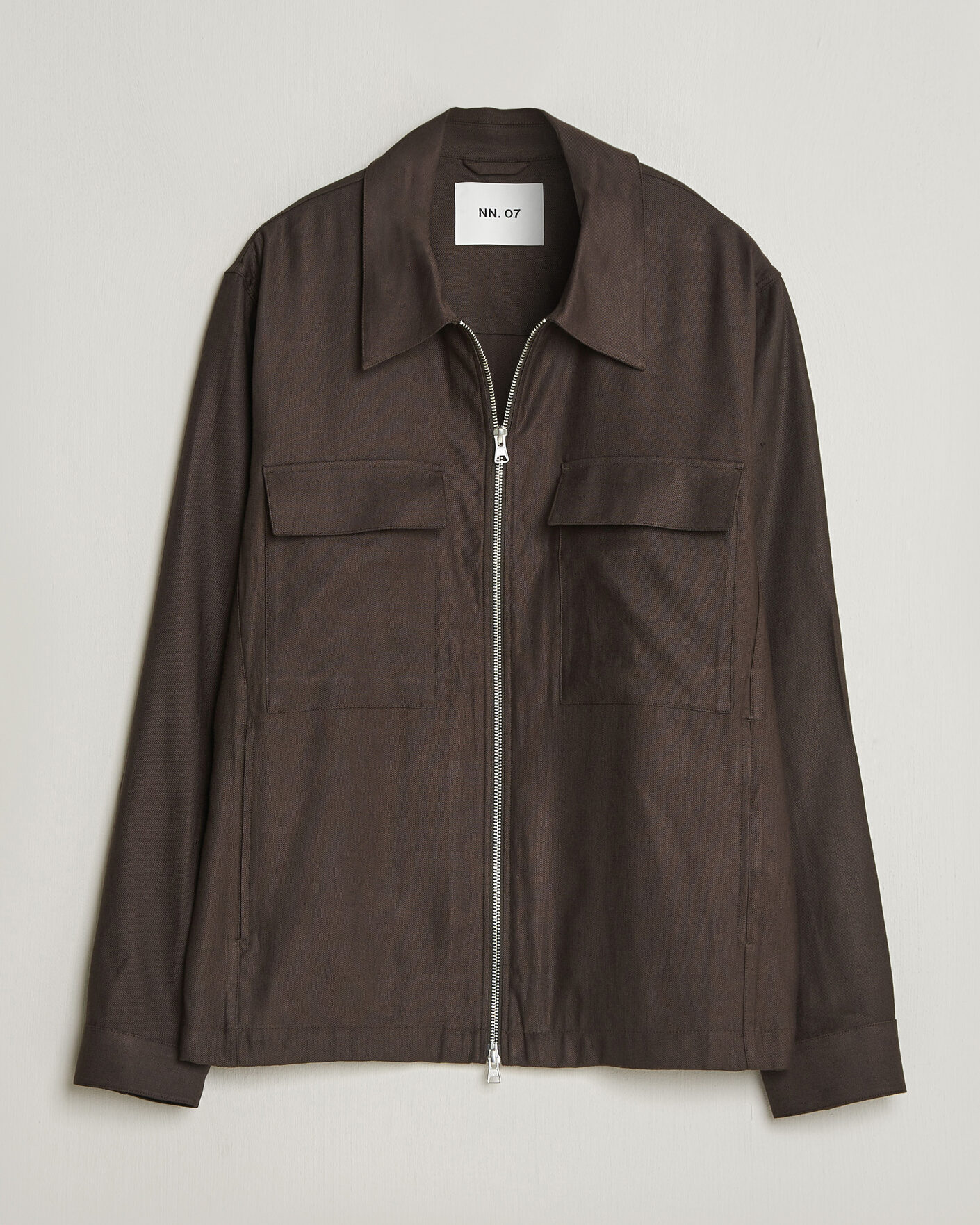 Herren | Hemden | NN07 | Alban Linen/Viscose Overshirt Deep Truffle