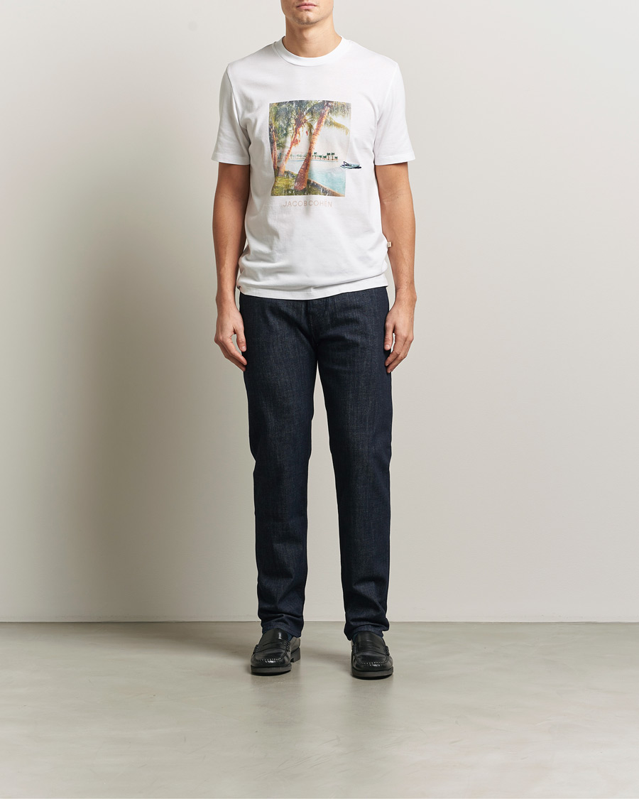 Herren | T-Shirts | Jacob Cohën | Cotton Logo T-Shirt White
