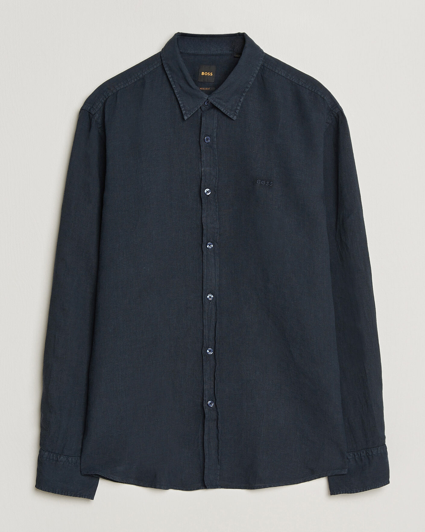 Herren | Hemden | BOSS ORANGE | Relegant Linen Shirt Dark Blue