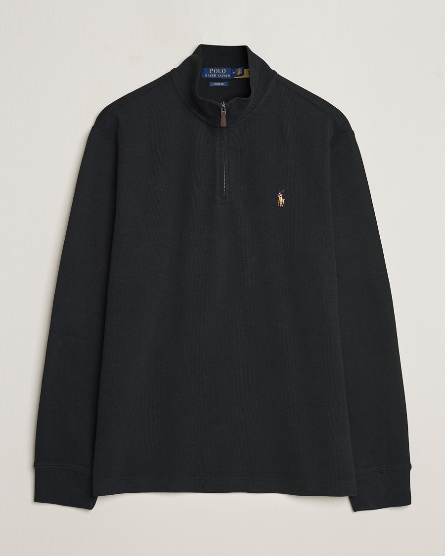 Polo Ralph Lauren Double Knit Jaquard Half Zip Sweater Polo Black – Schwarz