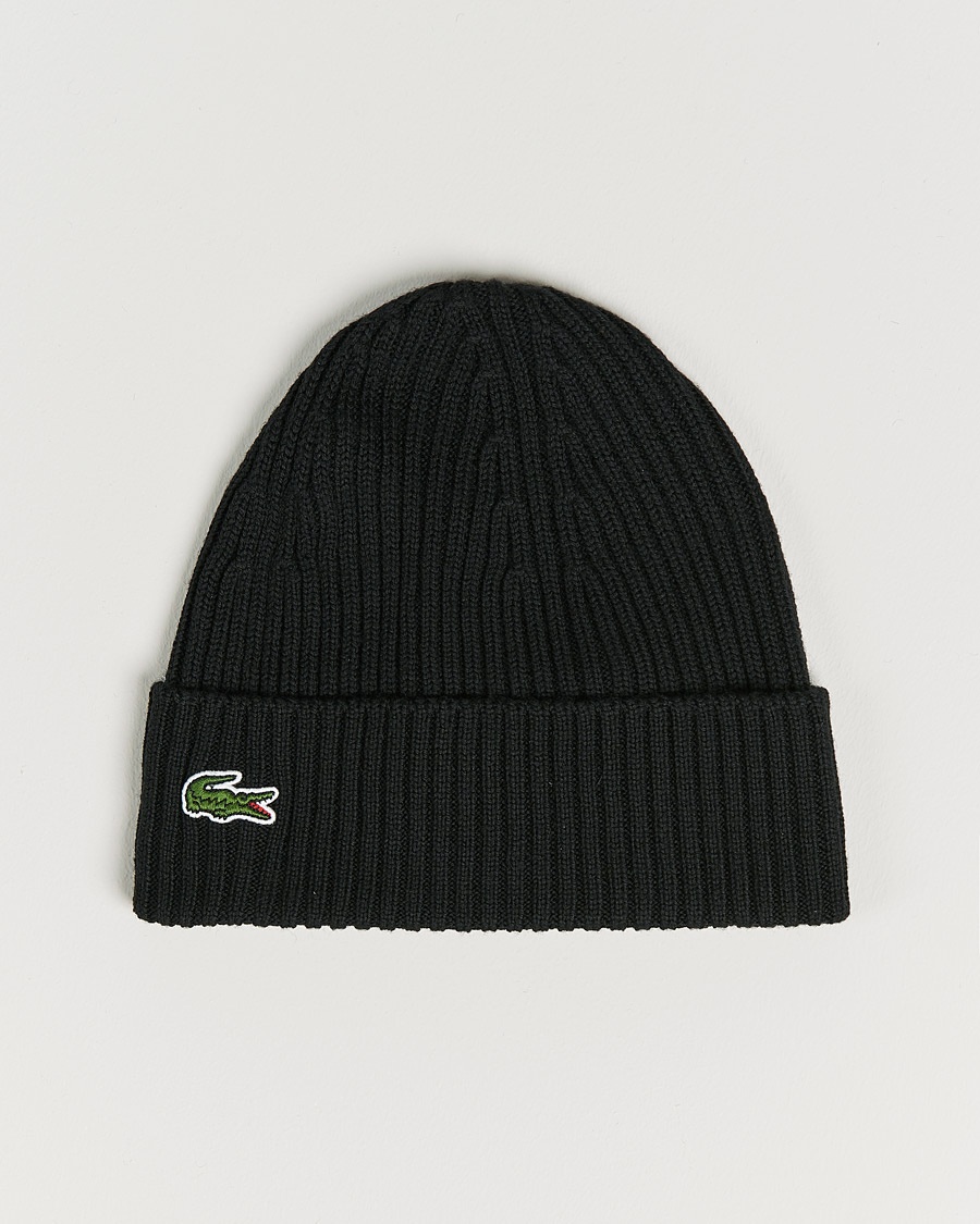 Lacoste Wool Knitted Beanie Black – Schwarz