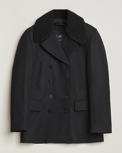  Churchill Reefer Shearling Peacoat Black