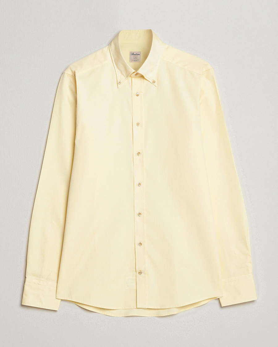 Stenströms Slimline Button Down Pinpoint Oxford Shirt Yellow – Gelb