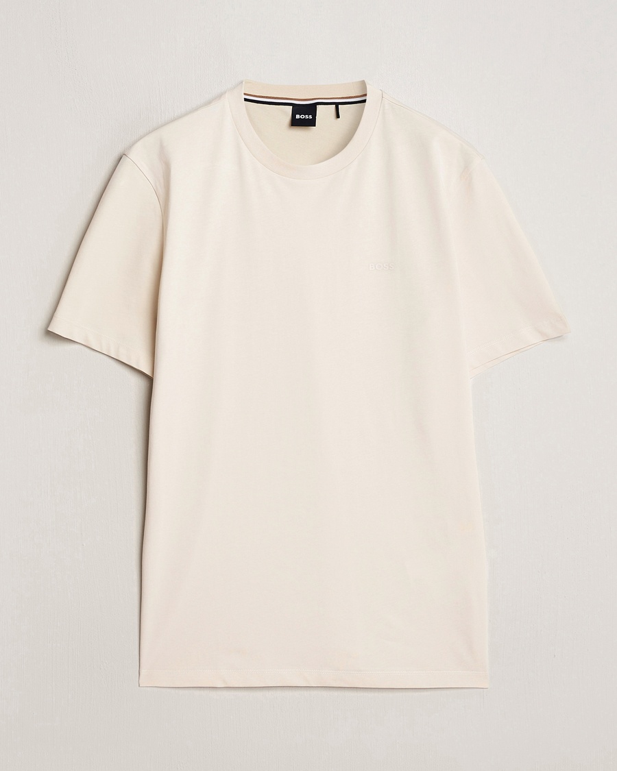 BOSS BLACK Thompson Crew Neck T-Shirt Open White – Weiß
