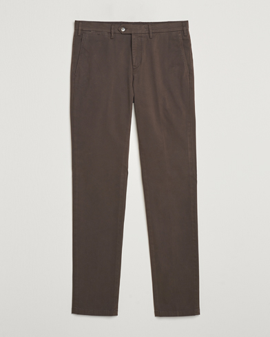  Slim Fit Cotton Stretch Trousers Brown