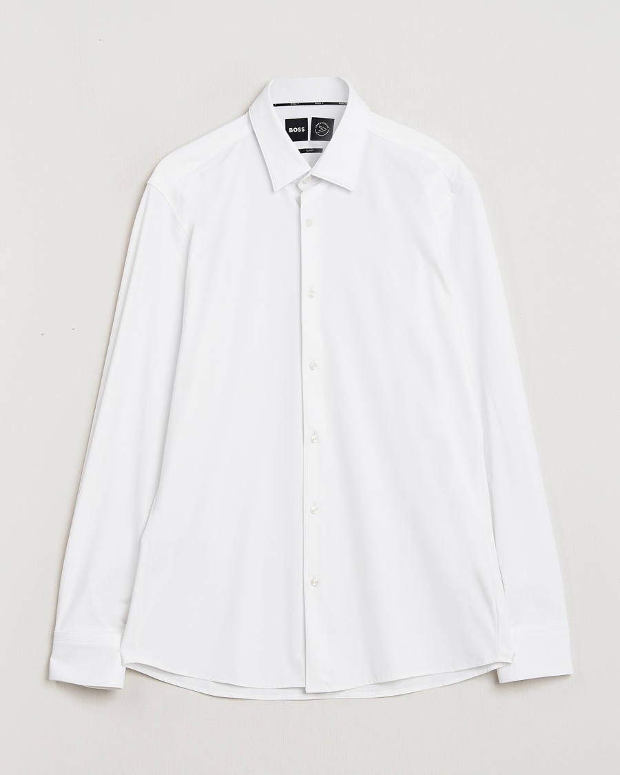 BOSS BLACK Hank 4-Way Stretch Shirt White – Weiß