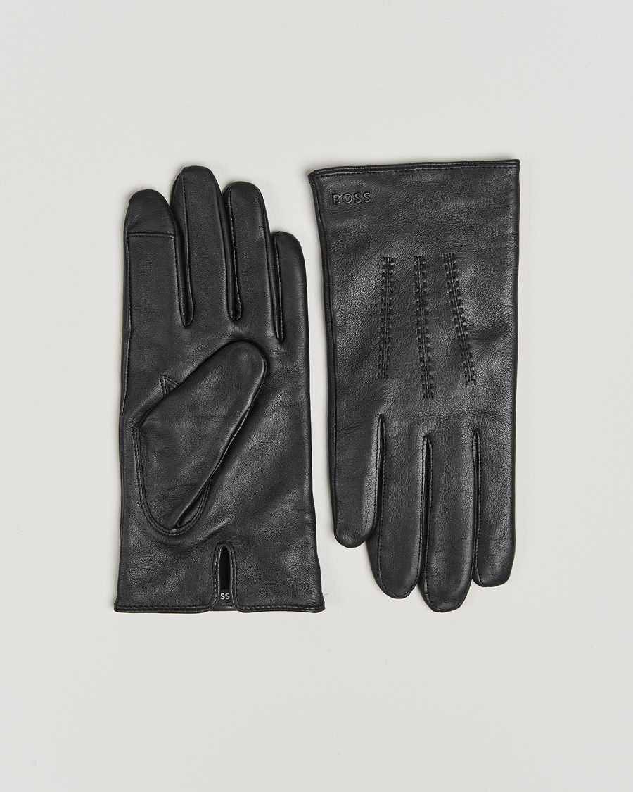BOSS BLACK Hainz Leather Glove Black – Schwarz