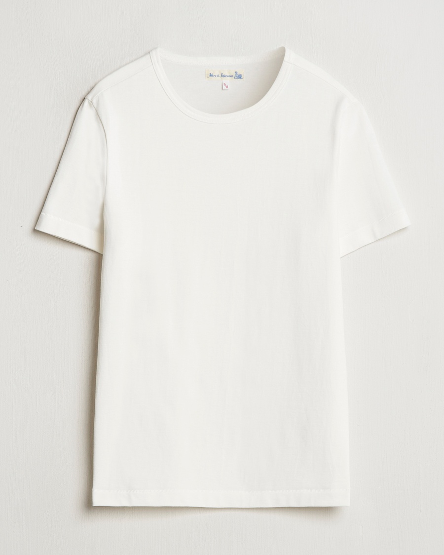 Merz b. Schwanen Classic Fit Loopwheeled T-Shirt White – Weiß