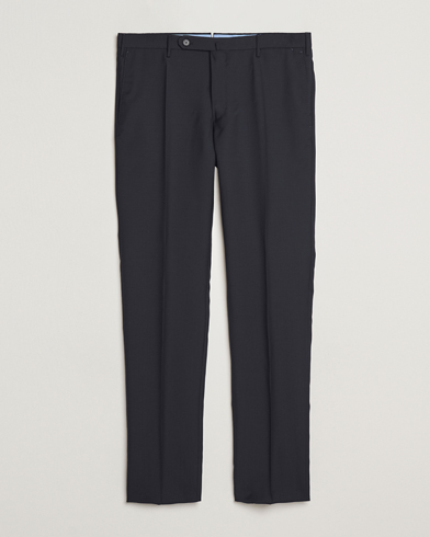  Slim Fit Super 100s Wool Trousers Navy