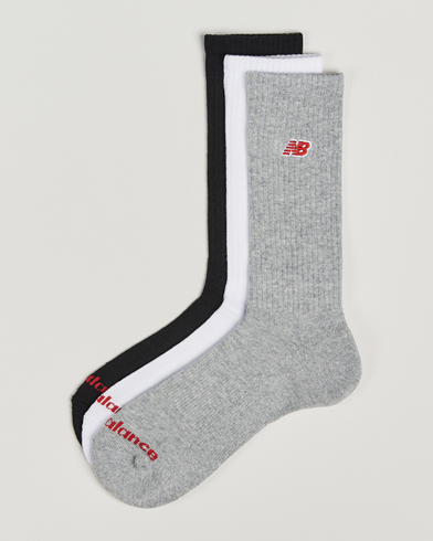 New Balance 3-Pack Patch Logo Socks White/Grey/Black – Grau