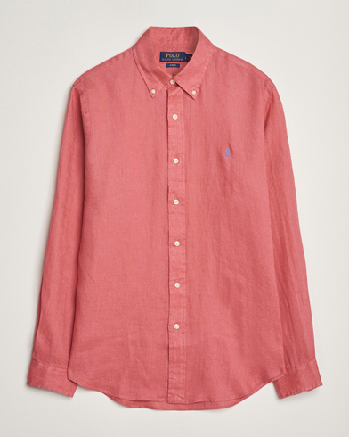 Polo Ralph Lauren Slim Fit Linen Shirt Adirondack Berry – Rot