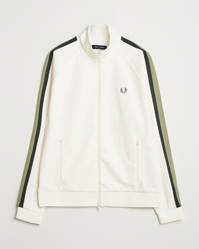 Fred Perry Two Colored Taped Track Jacket Light Ecru – Weiß