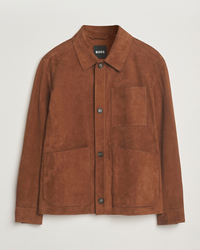 BOSS BLACK Markuedo Suede Jacket Medium Brown – Braun