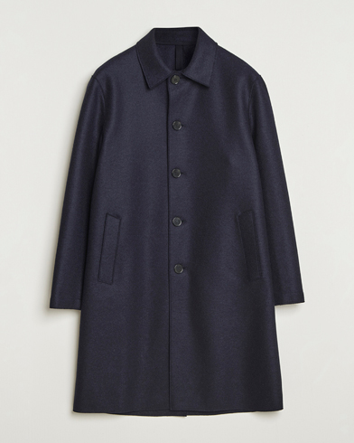 Harris Wharf London Pressed Wool Mac Coat Navy – Blau