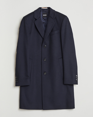 BOSS BLACK Hyde Wool Coat Dark Blue – Blau