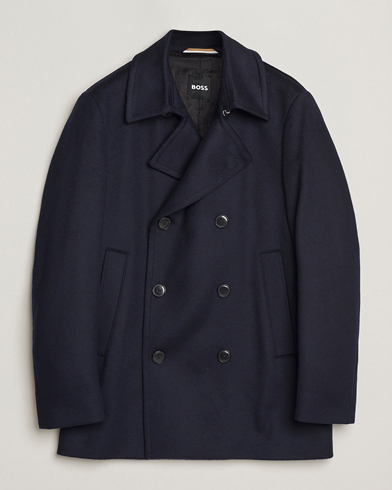 BOSS BLACK Hyde Wool Peacoat Dark Blue – Blau