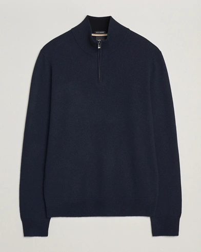 BOSS BLACK Hemarlo Wool/Cashmere Half Zip Dark Blue – Blau