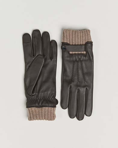 BOSS BLACK Hyden Leather Glove Dark Brown – Braun
