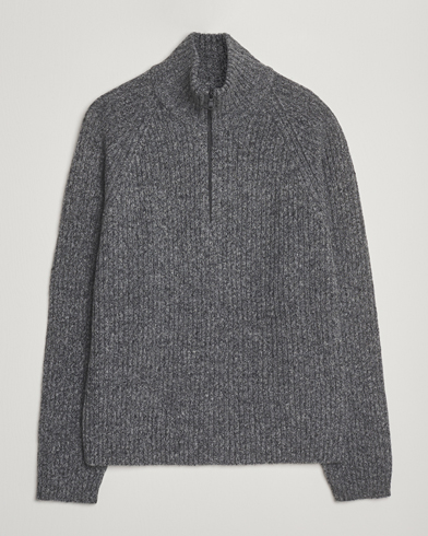 J.Lindeberg Victor Wool Half Zip Dark Grey Melange – Grau