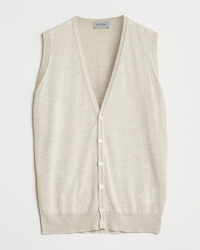 John Smedley Huntswood Slim Fit Waistcoat Grey Fleece – Beige