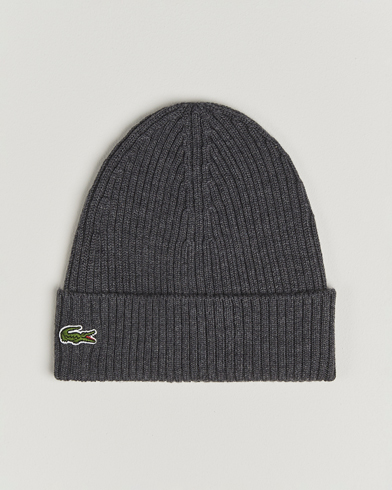 Lacoste Wool Knitted Beanie Pitch Chine – Grau