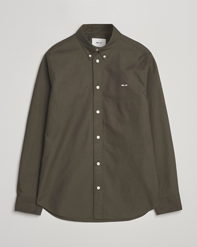 NN07 Colby Oxford Shirt Dark Army – Grün