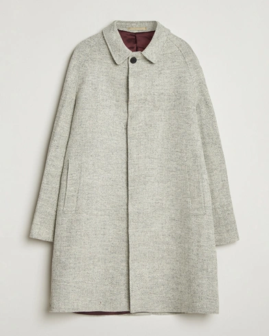 Walker Slater Watson Harris Tweed Herringbone Coat Light Grey – Grau