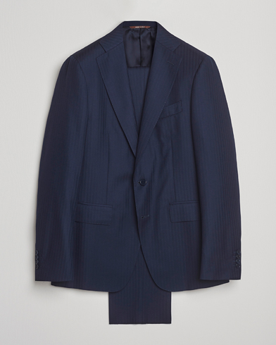 Canali Capri Wool Suit Navy – Blau