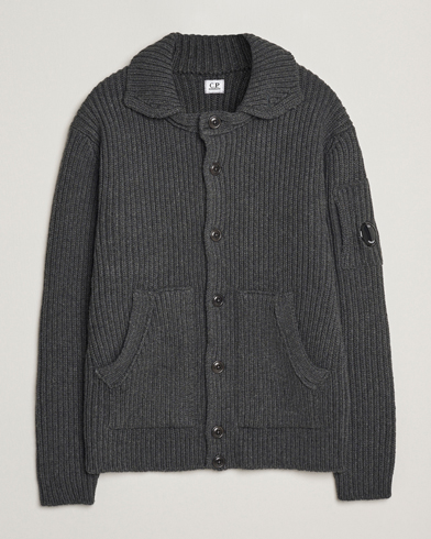 C.P. Company Heavy Lambswool Cardigan Dark Grey – Grau
