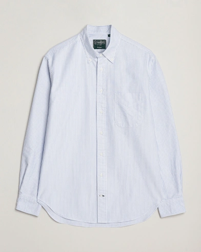 Gitman Vintage Oxford Button Down Shirt Light Blue Stripe – Blau
