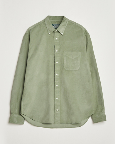 Gitman Vintage Corduroy Button Down Shirt Sage – Grün