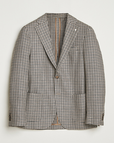 L.B.M. 1911 Jack Houndstooth Wool Blazer Brown – Braun