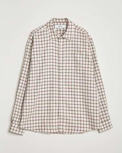 Palmes Cotton/Merino Shirt White/Brown – Braun