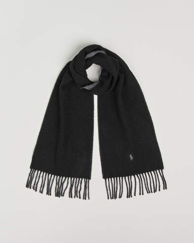 Polo Ralph Lauren Reversible Wool Scarf Polo Black/Grey – Grau