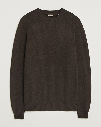 Stenströms Knitted Yak/Merino Crew Neck Brown – Braun