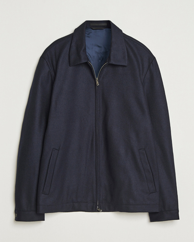 Sunspel Boiled Wool Jersey Jacket Navy – Blau