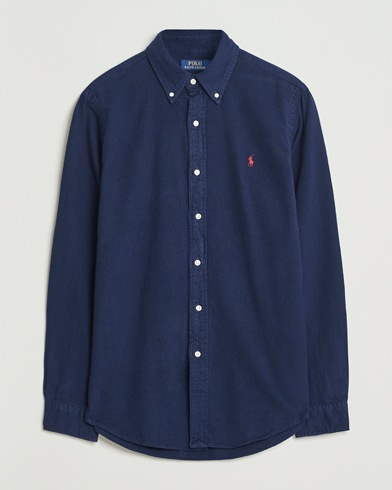 Polo Ralph Lauren Custom Fit Brushed Flannel Shirt Newport Navy – Blau