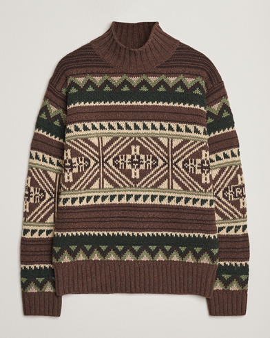 Polo Ralph Lauren Wool Cotton Blend Sweater Brown Combo – Braun