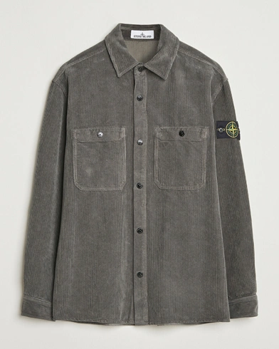 Stone Island Organic Cotton Cord Overshirt Grey – Grau