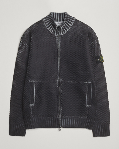Stone Island Printed Heavy Zip Cardigan Pearl Grey – Grau