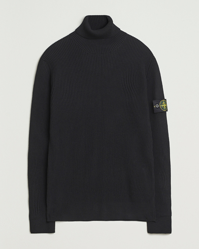 Stone Island Full Rib Wool Turtleneck Black – Schwarz