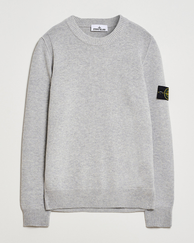 Stone Island Knitted Lambswool Crew Neck Grey Melange – Grau