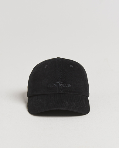 Stone Island Micro Cord Cotton Cap Black – Schwarz
