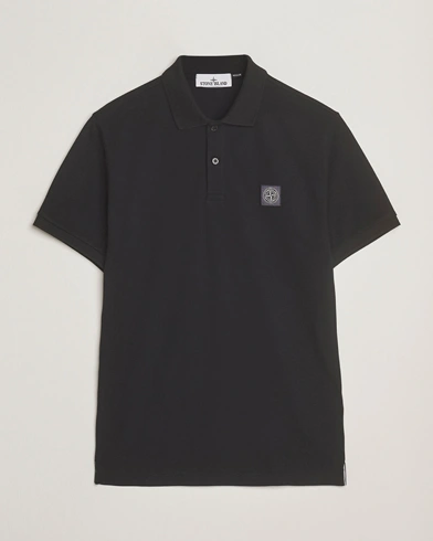 Stone Island Organic Cotton Pique Polo Black – Schwarz