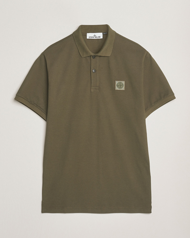 Stone Island Organic Cotton Pique Polo Military Green – Grün