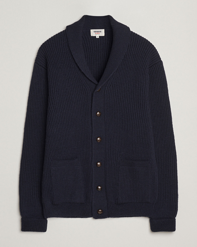 Kamakura Shirts McQueen Shawl Collar Cardigan Navy – Blau
