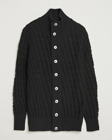 S.N.S. Herning Stark Wool Cable Cardigan Black – Schwarz