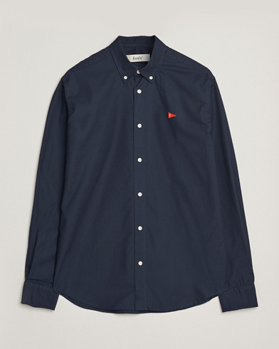 Forét Flag Regular Fit Oxford Shirt Navy – Blau