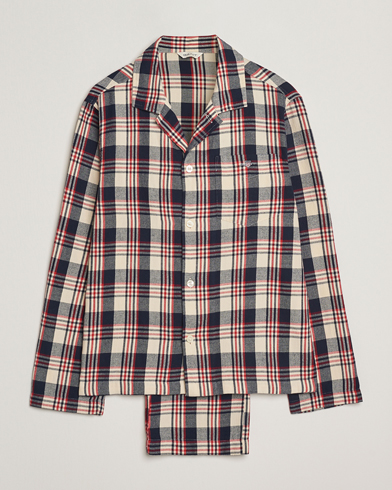 GANT Flannel Checked Pyjama Set Ruby Red – Blau